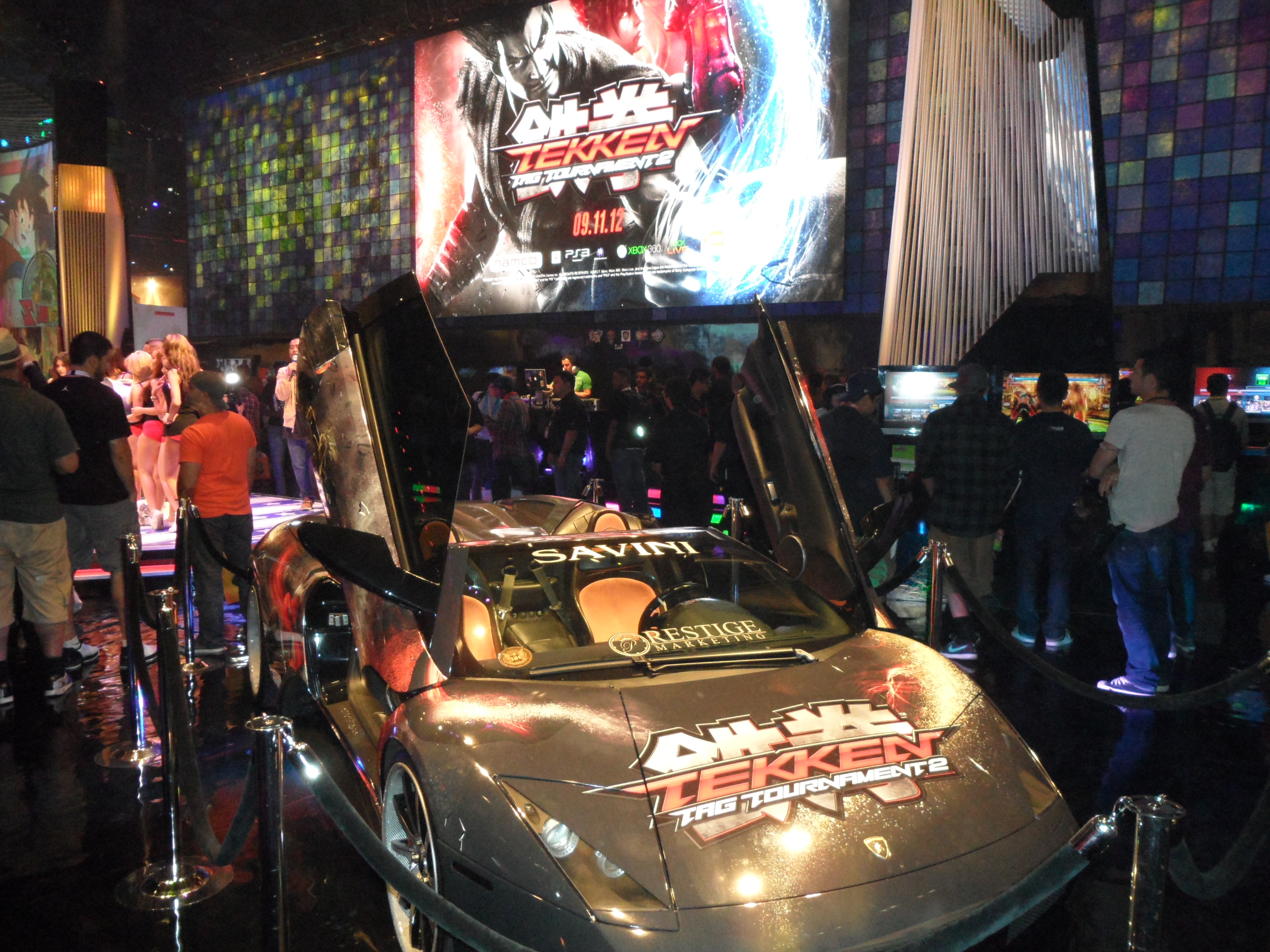 The fancy car on display at the Tekken Tag Tournament 2 event.